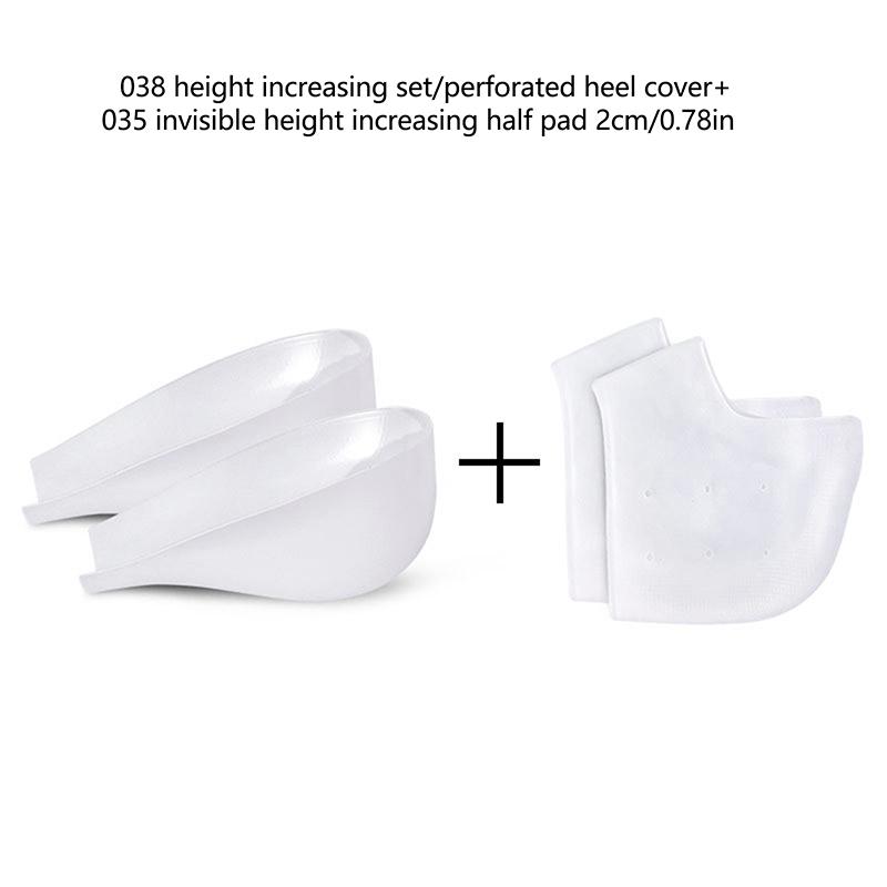 Invisible Height Increase 2-3Cm Silicone Socks Gel Heel Pads Orthopedic Arch Support Heel Cushion Insoles Foot Massage Pad