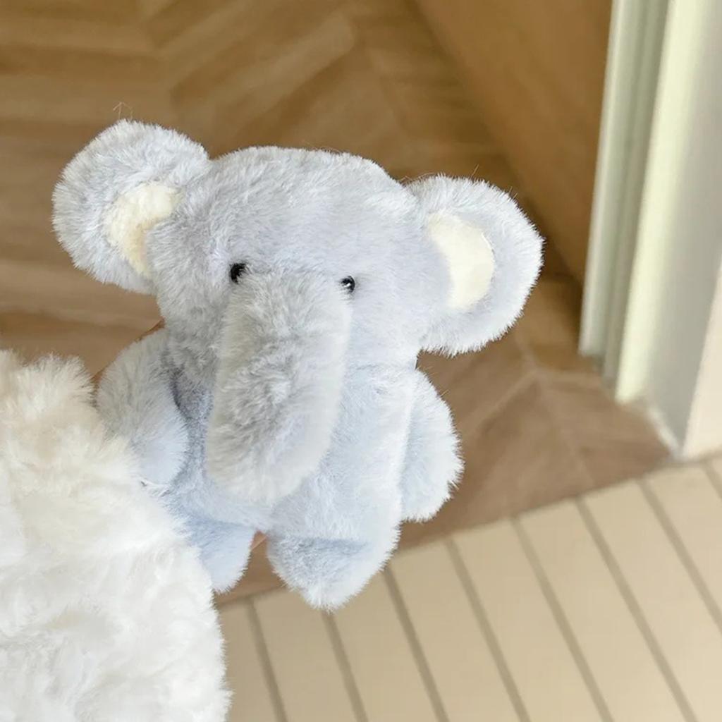 Yousheng Plush Blue Elephant Earphone Case for Airpods 3D Cartoon Fur Animal Headphone Cover for Women Girls