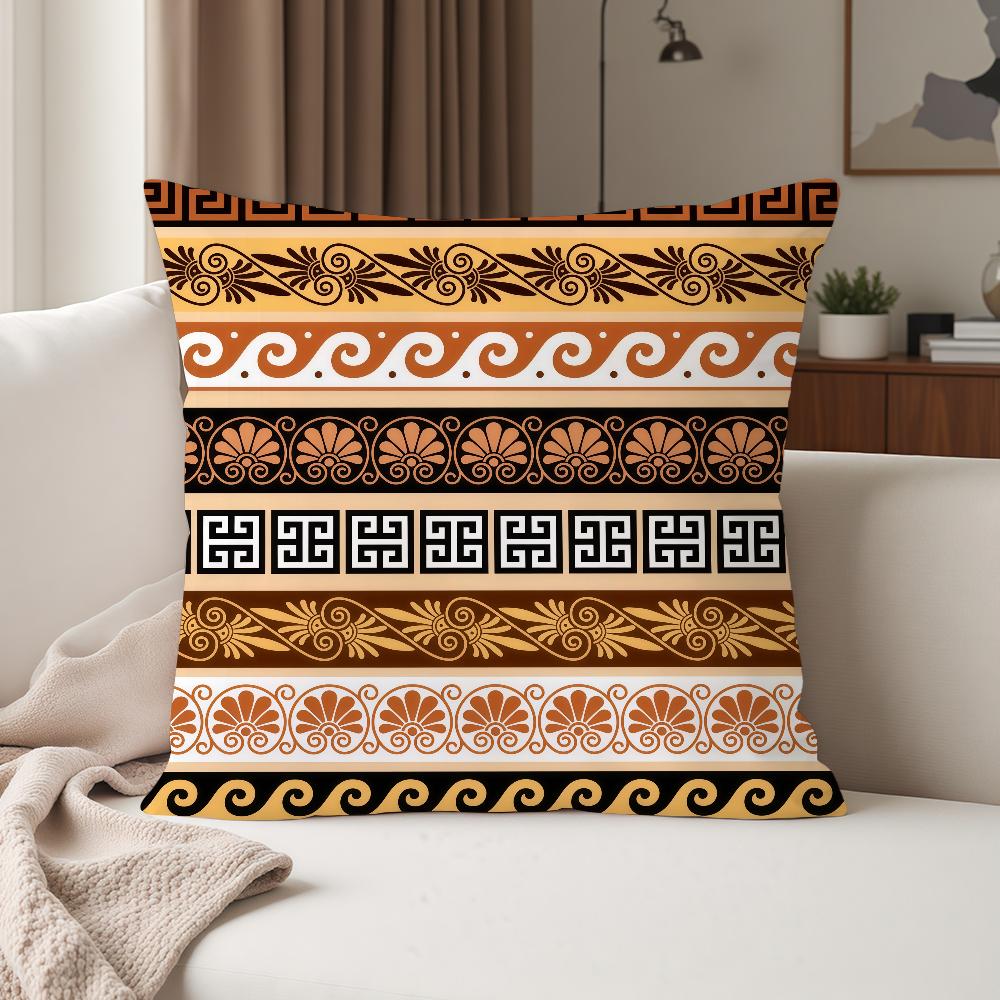 Greek Style Pattern Pillow Case Suitable For Bedrooms Living Rooms Cars Home Decoration