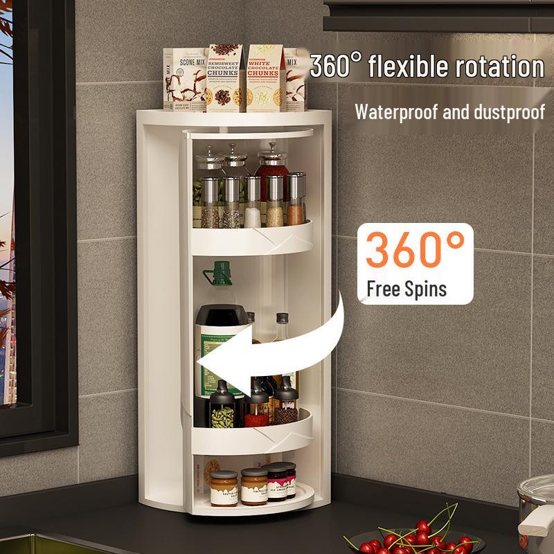 Rotating Corner Kitchen Spice Rack
