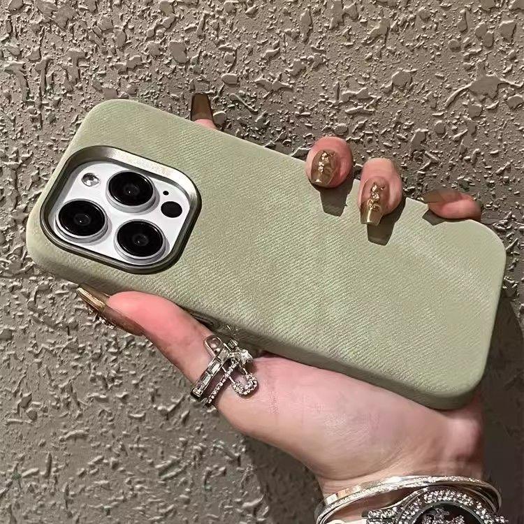 Ultra-fine Fiber Flannel Phone Case for iPhone 16 Pro Max - Fabric PC iPhone Cover with MagSafe Metal Frame Lens for Apple iPhone