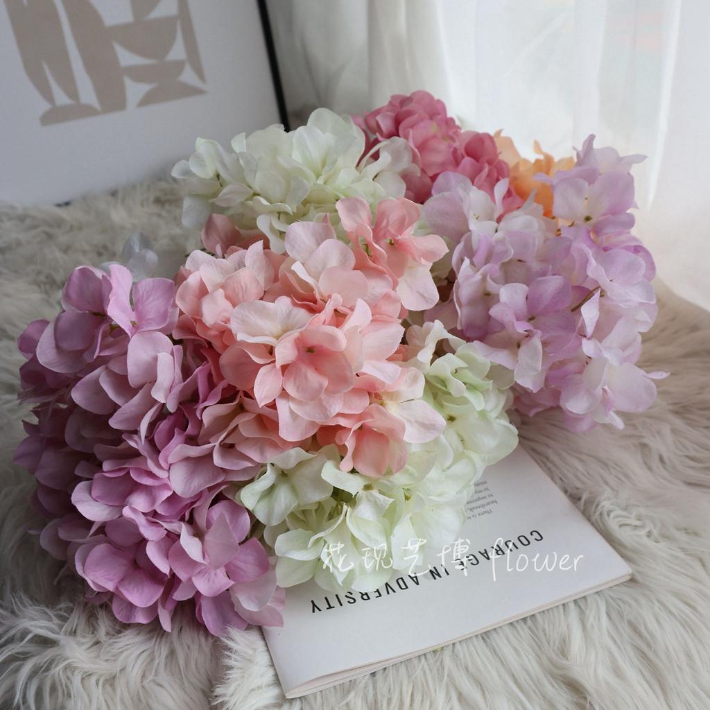 4pcs 7 Branches Hydrangea Artificial Flowers Bouquet Home Wedding Decor Centerpiece Table Arrangement Silk Floral DIY Crafts