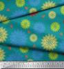 Soimoi Green Japan Crepe Satin Fabric Artistic Floral Print Fabric by the metre 42 Inch