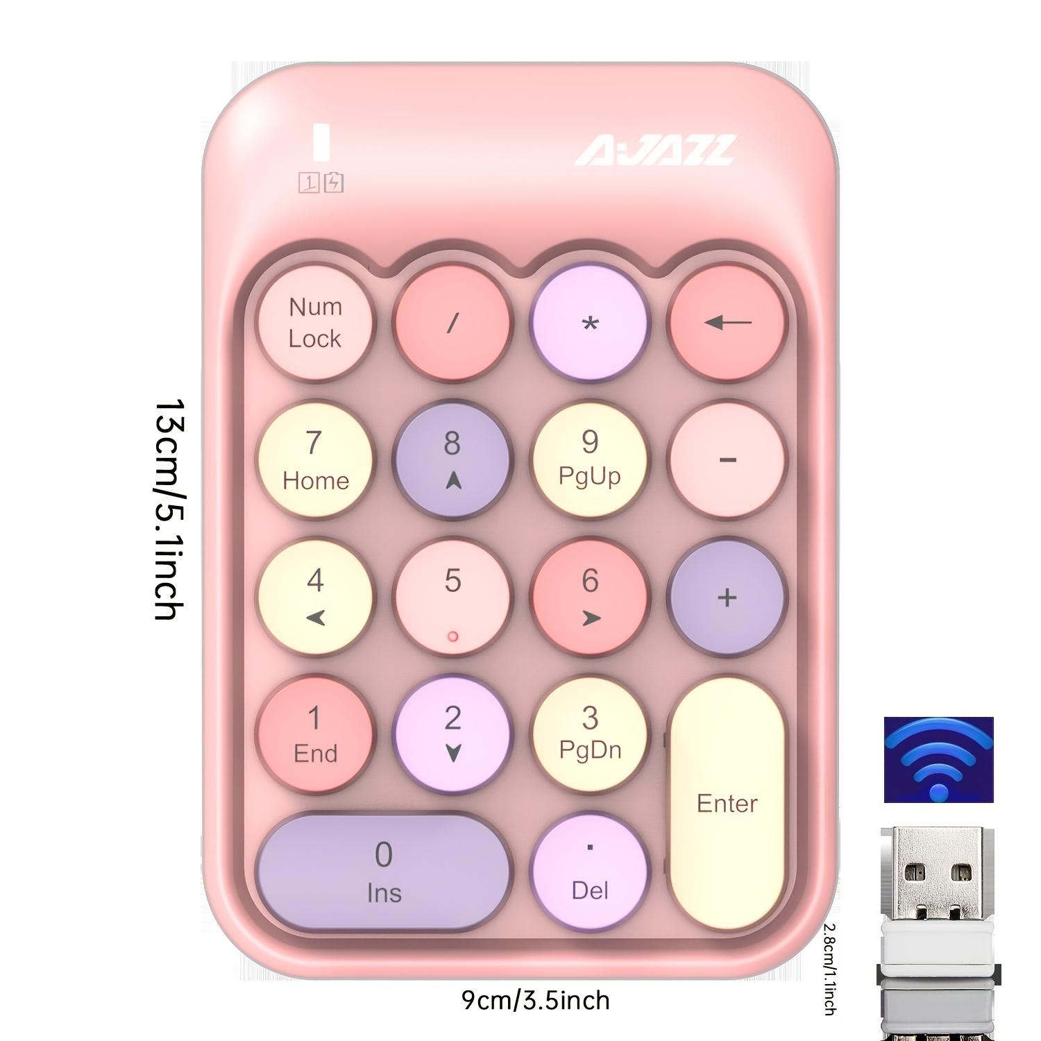 

Ajazz Швидке та просте бездротове змішування кольорів цифрової клавіатури AK18 Bluetooth рожевий