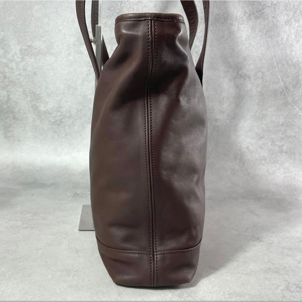 Used COACH Coach Tote Bag Back Business Leather A4 Available Brown
