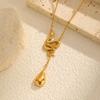Women'S Jewelry Fashion Geometric Stainless Steel Snake Drop Y-Shaped Gold Necklace 2133