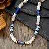 Summer Mens Geometric Shell Bead Necklace With Stainless Steel Chain For Casual Wear