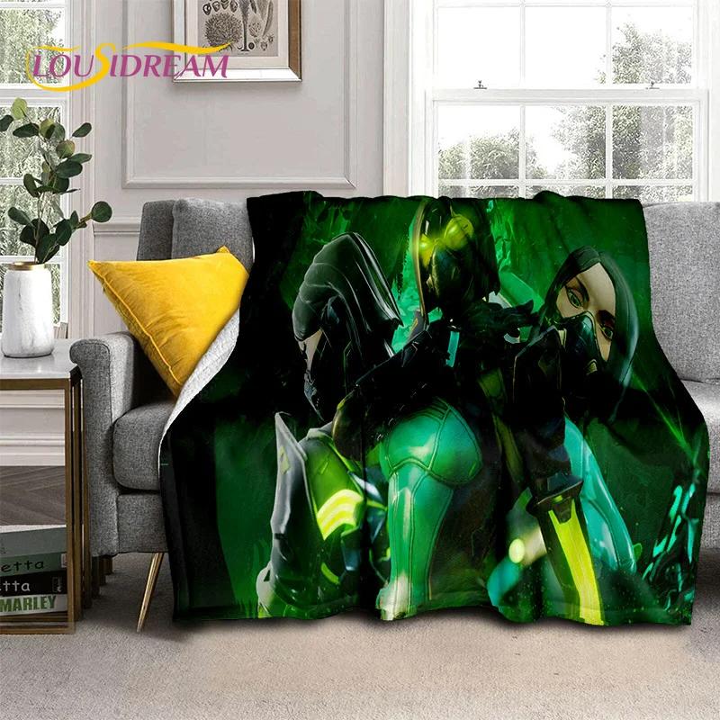 3D Newest VALORANT Cartoon Game Soft Flannel Blankets,Throw Blanket Comfortable Blanket for Picnic Beds Sofa Home Bedroom Gifts