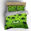 Green Monster Eye Pattern Bedding Duvet Cover Set  (1*Duvet Cover 2*Pillowcases, without duvet insert)