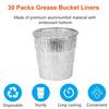 25Pcs Disposable Grease Bucket Liner Heat Resistant BBQ Tin Foil Grease Drip Tray Replacement Kit Outdoor Barbecue Grill Accessories