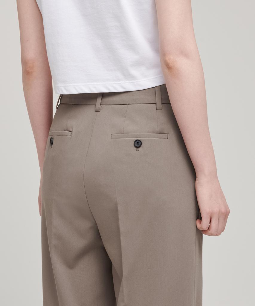 MUSINSA STANDARD WOMAN [Cooltandard] Women'S Wide Hidden Banding Slacks [Dusty Beige]