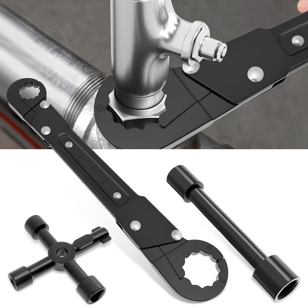 Carbon Steel Plumber Wrench Universal Adjustable Wrench Tool Set Multifunctional Large Opening Double-Ended Pipe Live Mouth Plie