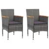 Day and Night - Day and Night Garden Dining Chairs 2 Units Gray Synthetic Rattan