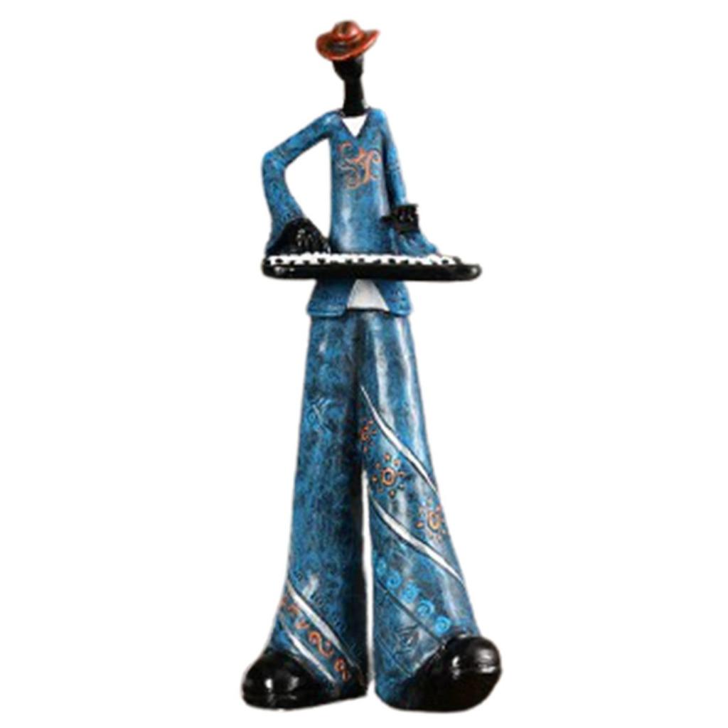 (Sophieles)Creative Jazz Band Resin Statue American Style Vintage Musicians Saxophone Player Sculpture Figurine Artwork Bar