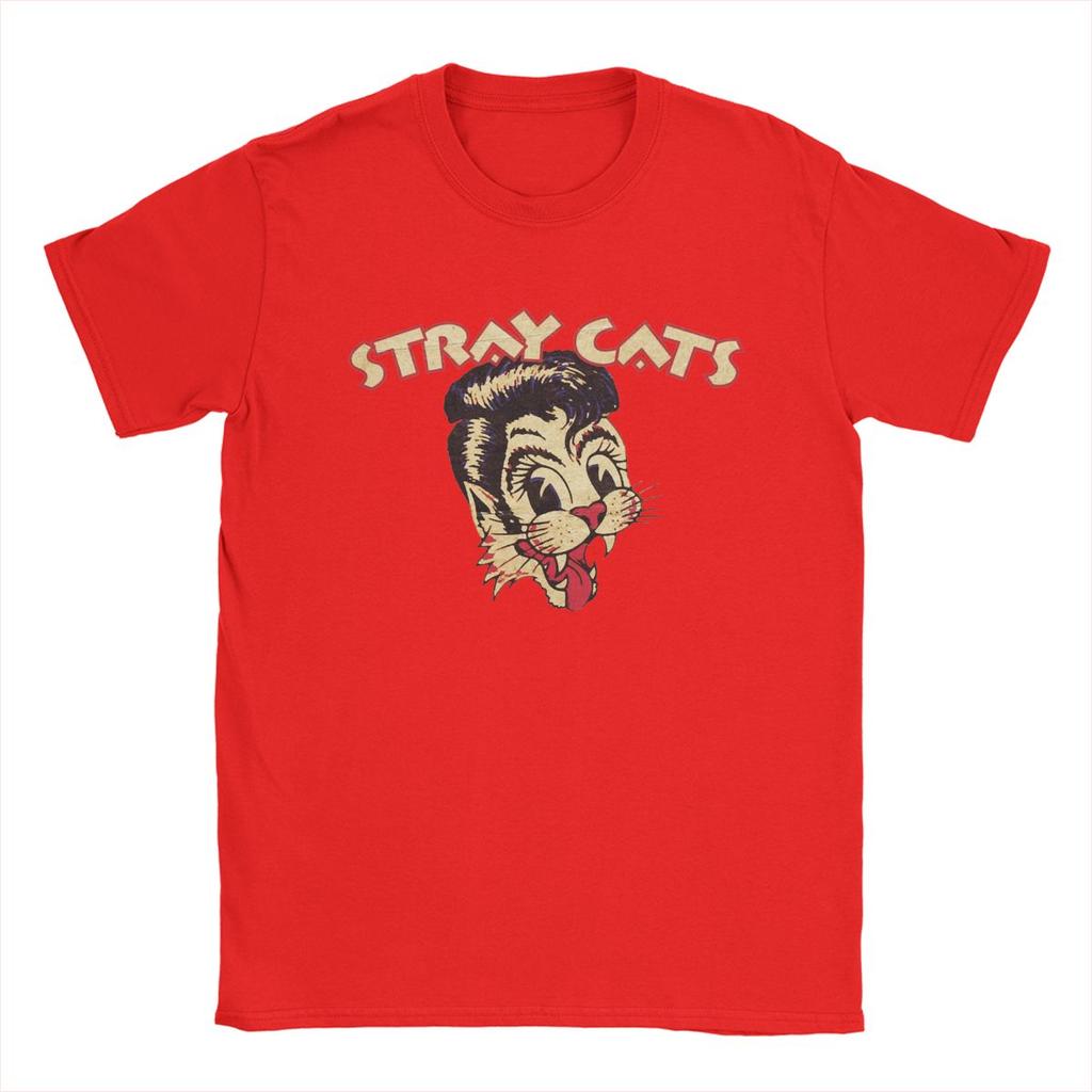 Novelty Music Band Stray Cats T-Shirt for Men Crewneck Cotton T Shirts Short Sleeve Tees Gift Idea Tops