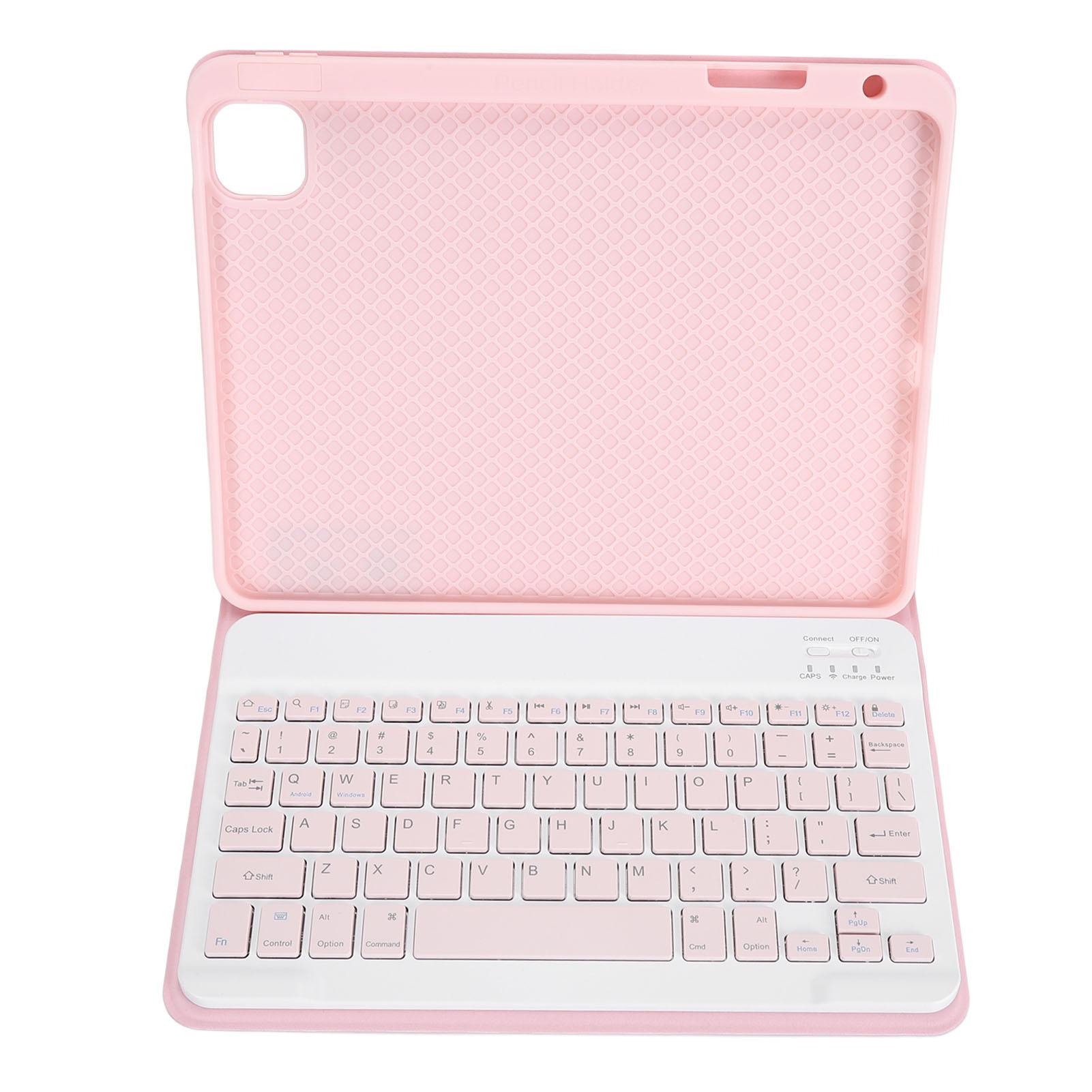 

Беспроводная клавиатура Магнитная съемная Bluetooth-клавиатура Защитный чехол со слотом для ручки для IOS розовый