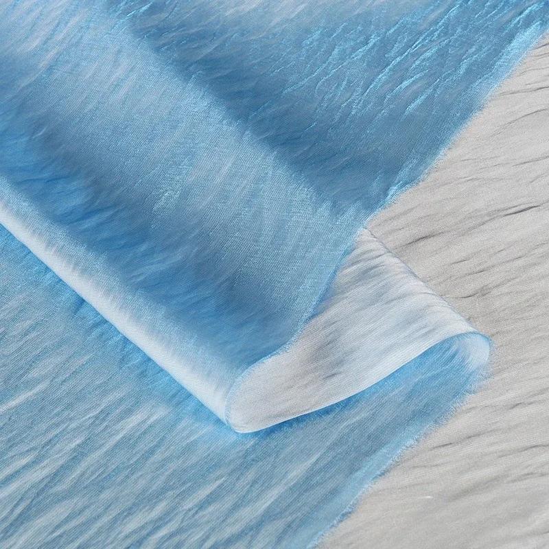 100x150cm Acetate Satin Fabric Pleated Texture Lightweight Breathable Shirt Dress Apparel for Diy Sewing Rayon Material