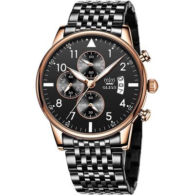 OLEVS Men's Business Watch with Metal or Stainless Steel Band, Analog Display, Stylish and Casual Watch