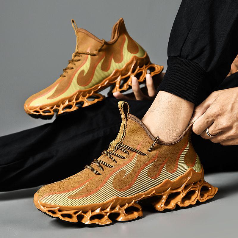 Men's Shoes Tide Men's Waterproof Leather Sneakers Shock Absorption Heightened Casual Shoes Men's Student Shoes