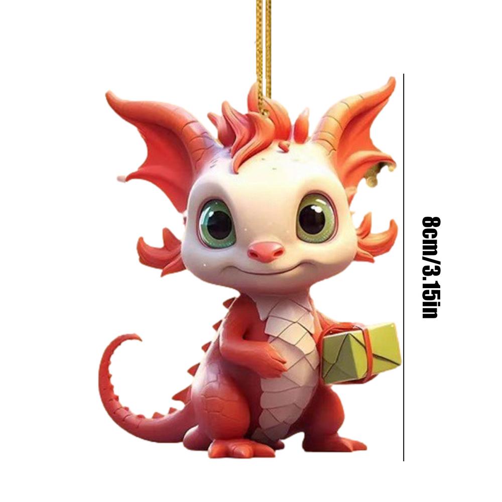 

Рождественский дракон, украшения для приборной панели автомобиля, 2D акриловый дракон, подвеска, рождественский дракон, персонаж для украшения автомобиля