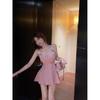 Pink Flower Suspender Dress Women's Summer Waist Fluffy Princess Dress Beautiful Little Dress Tube Top Skirt