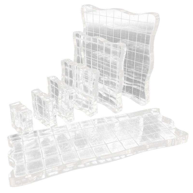7pcs/set Transparent Acrylic Clear Stamp Block Pad Scrapbooking DIY Handmade Tool Edges Stamping