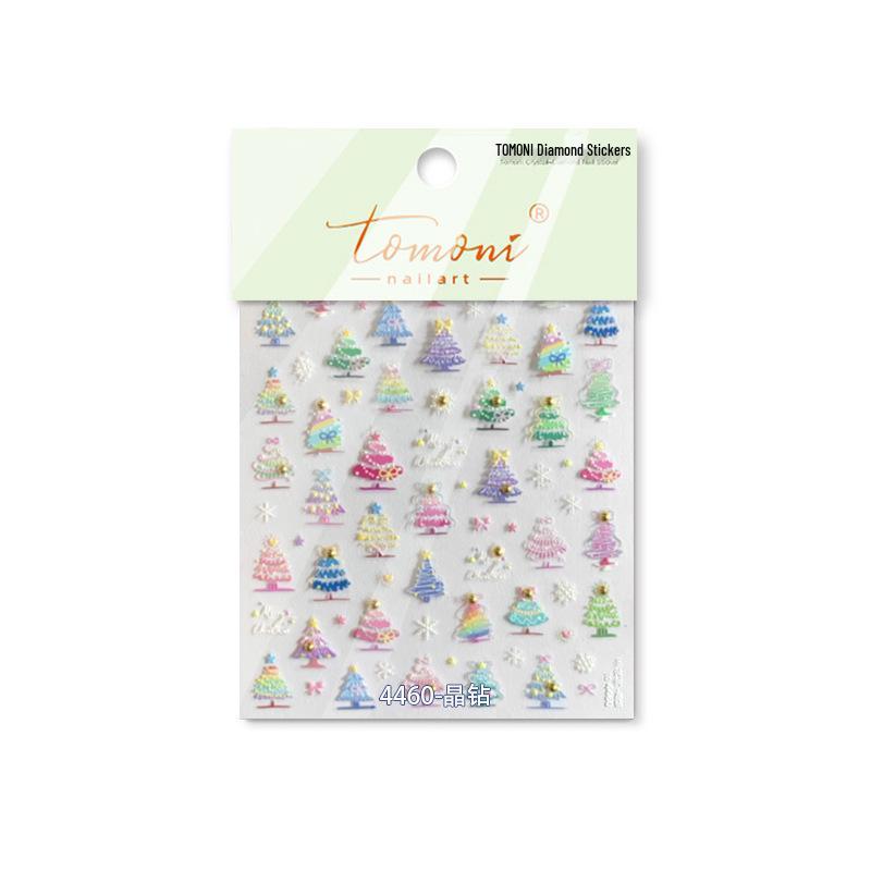 

Tomoni Crystal Diamond Christmas Tree Nail Art Stickers for Kids - Mixed Designs