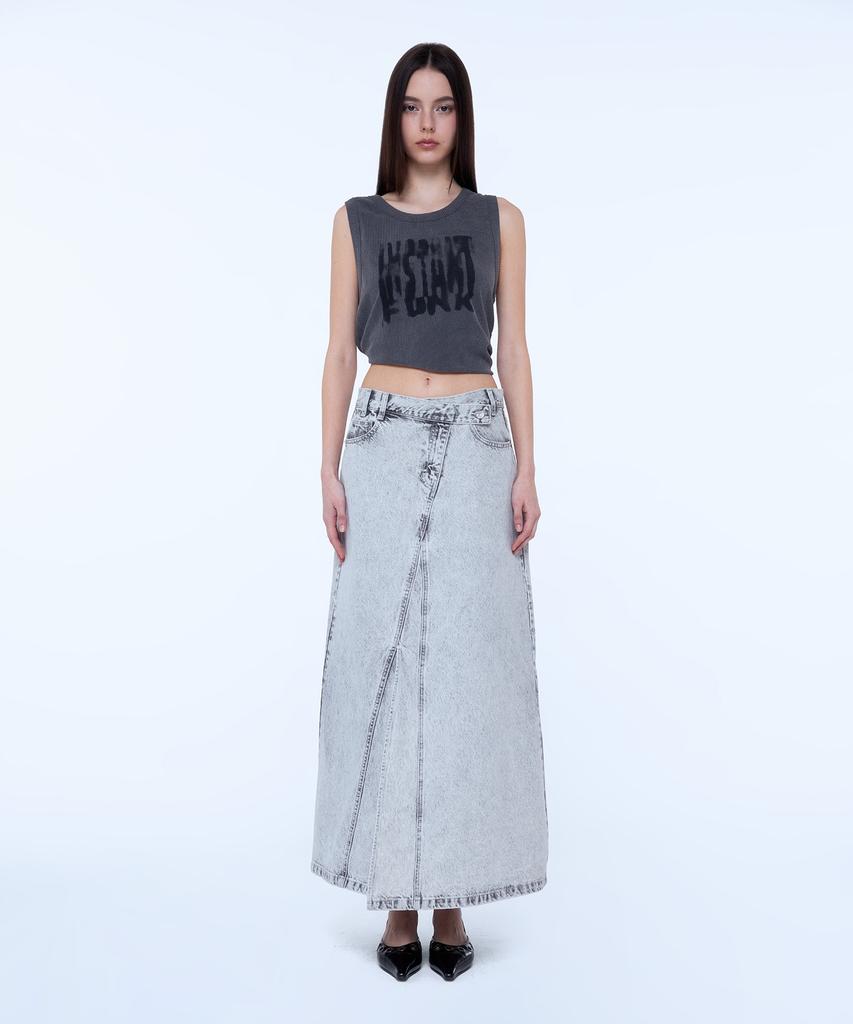 INSTANTFUNK Vintage Washed Skirt - Gray