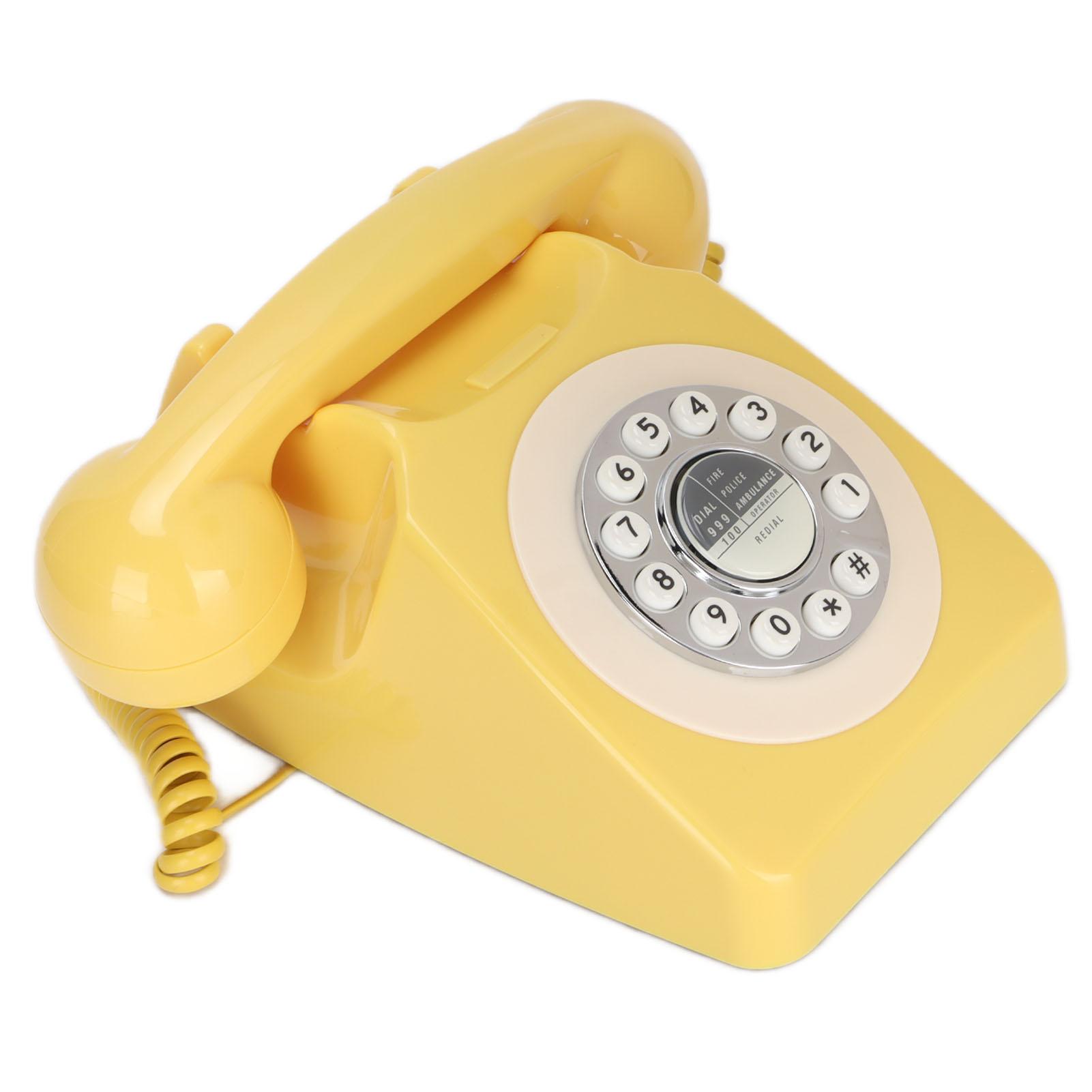 

Ретро проводной домашний телефон классический винтажный старый проводной стационарный телефон для офиса кафе бара US Plug жёлтый