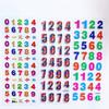 6 Sheets 3D Cartoon Stickers Waterproof Bubble PVC DIY Sticker Number Alphabet Girls Boys Kids Children Gifts GYH