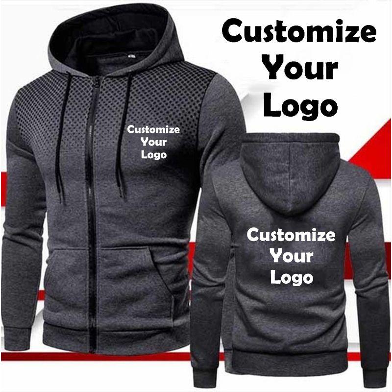 Customized Diy06 Fashion Men's Hoodie Casual Zipper Jacket Cotton Wool Warm Hoodie Sportswear Hip Hop Sportswear
