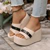 Pantoufles pour femmes Chaussures à boucle et lacets à semelles épaisses Talons compensés et tongs