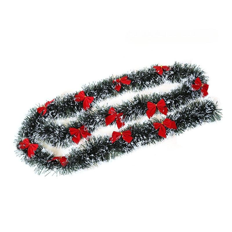 2M Weihnachts-Lametta-Bänder Grün Zuckerstangenband Girlande Weihnachtsbaum Hängeanhänger Bänder Kranzschmuck Party Heimdekoration