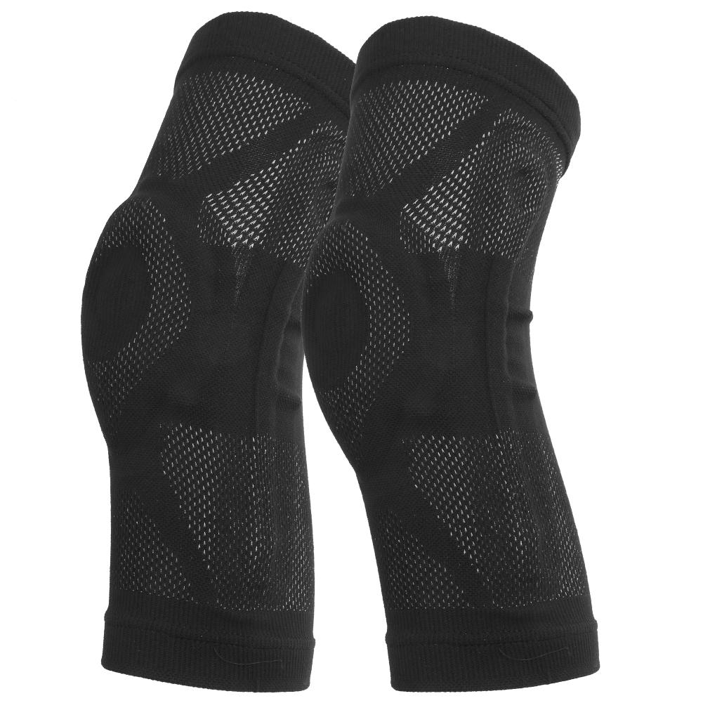 2Pcs Breathable Sport Kneecap Anticollision Patella Guard Leg Sleeve Protective GearBlack L