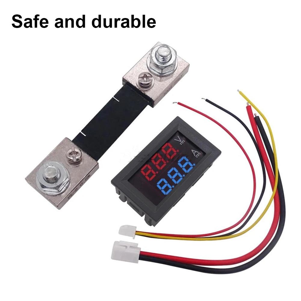 DC0-100V 10A 50A 100A Voltmeter Ammeter Red Blue LED Amp Dual Digital Voltage Current Meter Tester Motorcycle Car Accessories
