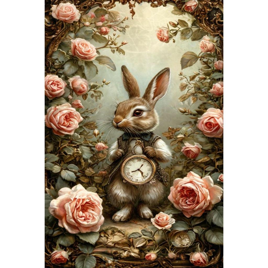 Easter Metal Wall Art Decor Vintage Cartoon Bunny Rabbit Rustic Tin Sign Home