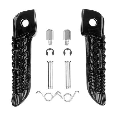 HDMT Motorcycle Black Front Foot Pegs Footrest Bracket Set for Suzuki GSXR600 GSXR 750 2001-2018 and Suzuki GSXR1000 2001-2017