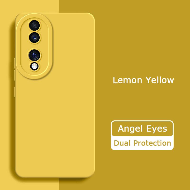 Angel Eyes Square Liquid Silicone Phone Case for Honor 70 Pro Plus 360 Protective Soft Shockproof Cover Honor70 70Pro Luxury Bag