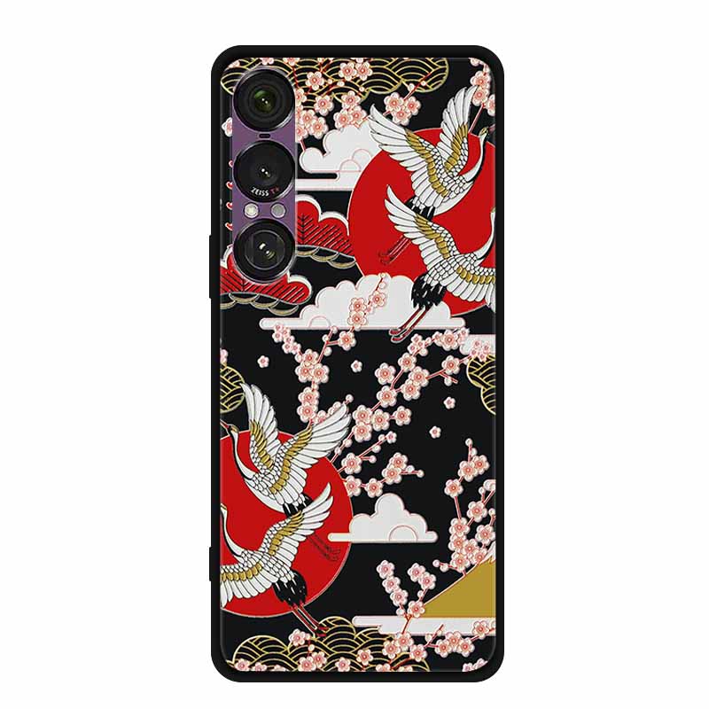 3D Emboss Case For Sony Xperia 1 VII 5G Case Flowers TPU Soft Silicone Back Cover For Sony Xperia 1 VII 2025 Phone Case XQ-FS54