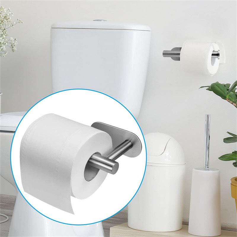No Punching Self Adhesive Towel Holder Simple Plastic Toilet Roll Paper Holder Bathroom Kitchen Wall Storage Stand Home Decor