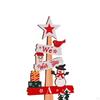 Wooden Christmas Tree Sign Plaque Small Xmas Desk Ornament for Bedroom Bookshelf