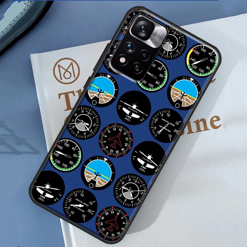 Flight Instruments Case For Xiaomi Redmi 13C 10C 12C 14C Redmi Note 14 13 Pro 12 11 9 10 9S 10S 11S 12S Cover