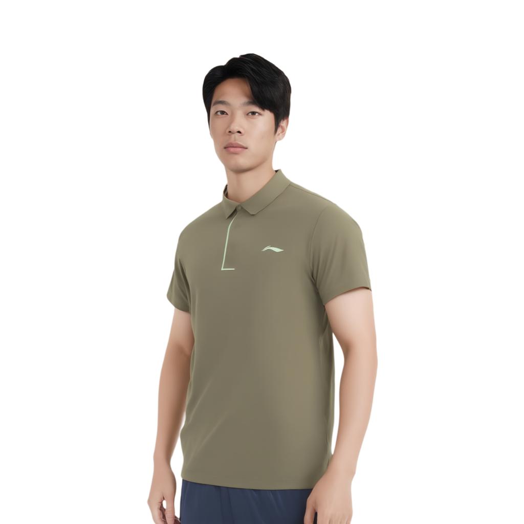 Li Ning Fitness Series Polo Shirt Men's Army Canvas Green APLU121-4