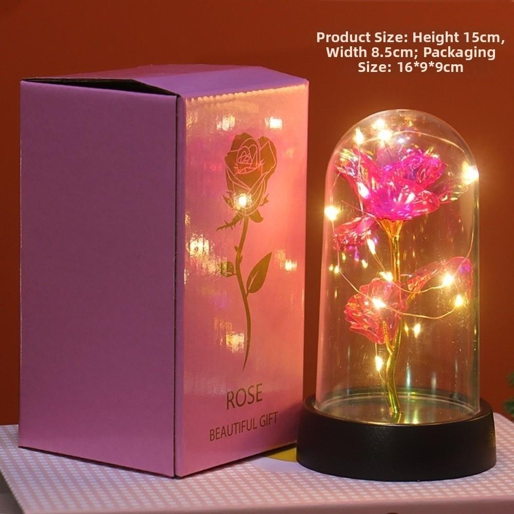 LED Gold Foil Rose Creative Gift Ornaments Artificial Rose Flowers Mother's Day