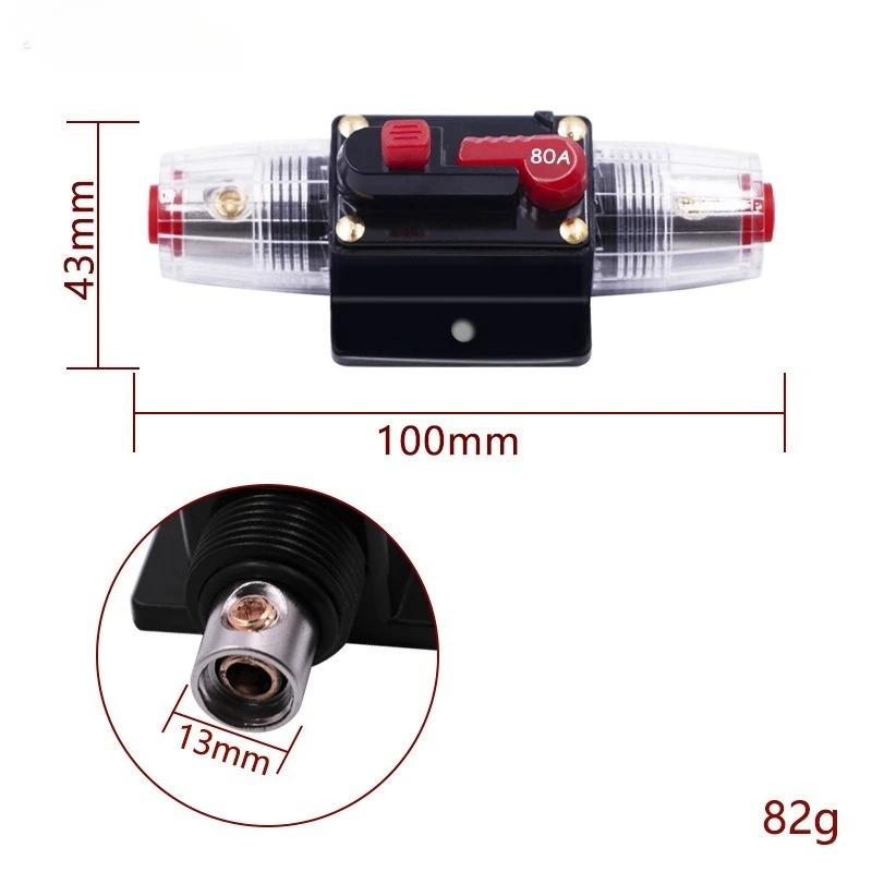 24V 12V 60A/100A Car Battery Fuse Automatic Reset Audio Stereo Amplifier Fuses Overload Protection Adapter Auto Accessories