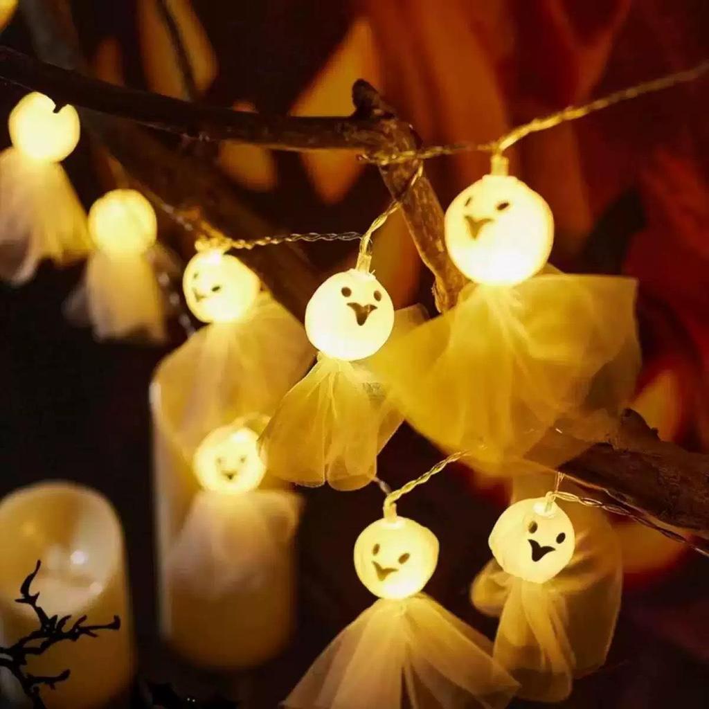 Halloween LED String Lights - Soft PVC, Pumpkin, Ghost, Bat, Skull Decoration
