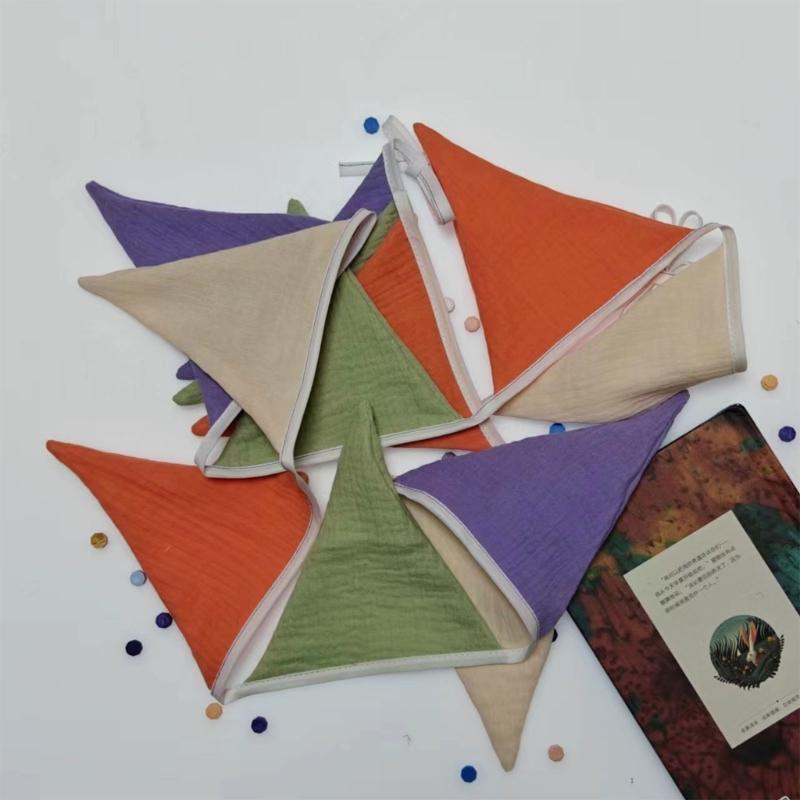 Cotton Pennant Flag Lovely Cotton Decorative Flags Room Beautification Newborn Baby Photography Props Nursery Room Decor