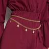 Fashion Ladies Exquisite Waist Chain Leaf Shell Metal Double Layer Beautiful Waist Chain Boho Women's Waist Chain