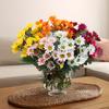 5 Bundles Artificial Silk Gerbera Daisies: Realistic Fake Bouquets for Outdoor/Indoor, Garden, Porch, Table Vase Decor (Multicolor)