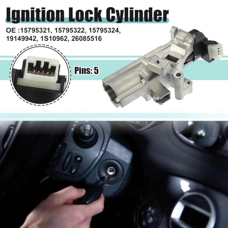 Vehicle Ignition Lock Assembly 15795322 Replacement Corrosion Resistant Lock Assembly with Sensor Stable Lock Metal
